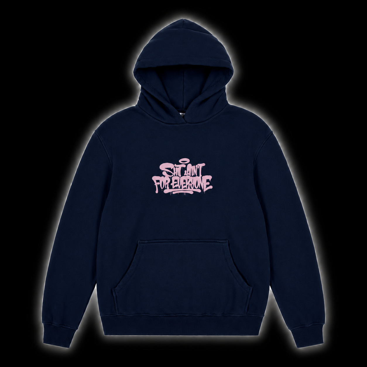 Graffiti Slogan Hoodie (Navy)